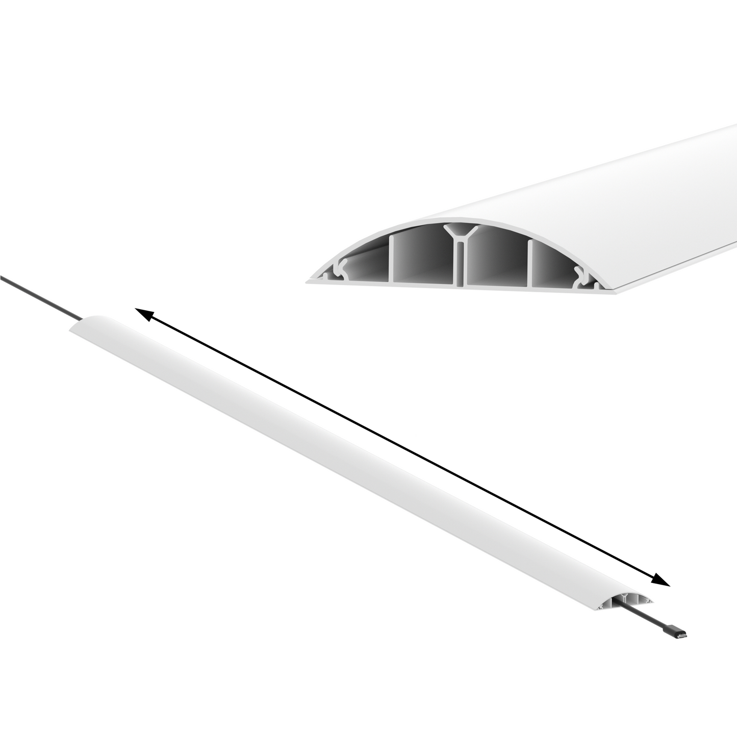 CILSON WDK9020SW Art.-Nr. 6700400 Kabelkanal 90 x 20 mm x 2.000 mm - Trittfest, selbstklebend mit Bodenbelochung, Weiß RAL 9010