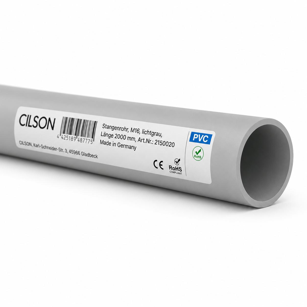 CILSON Elektro-Leerrohr M16 Grau RAL 7035 DIN EN 61386 Made in Germany
