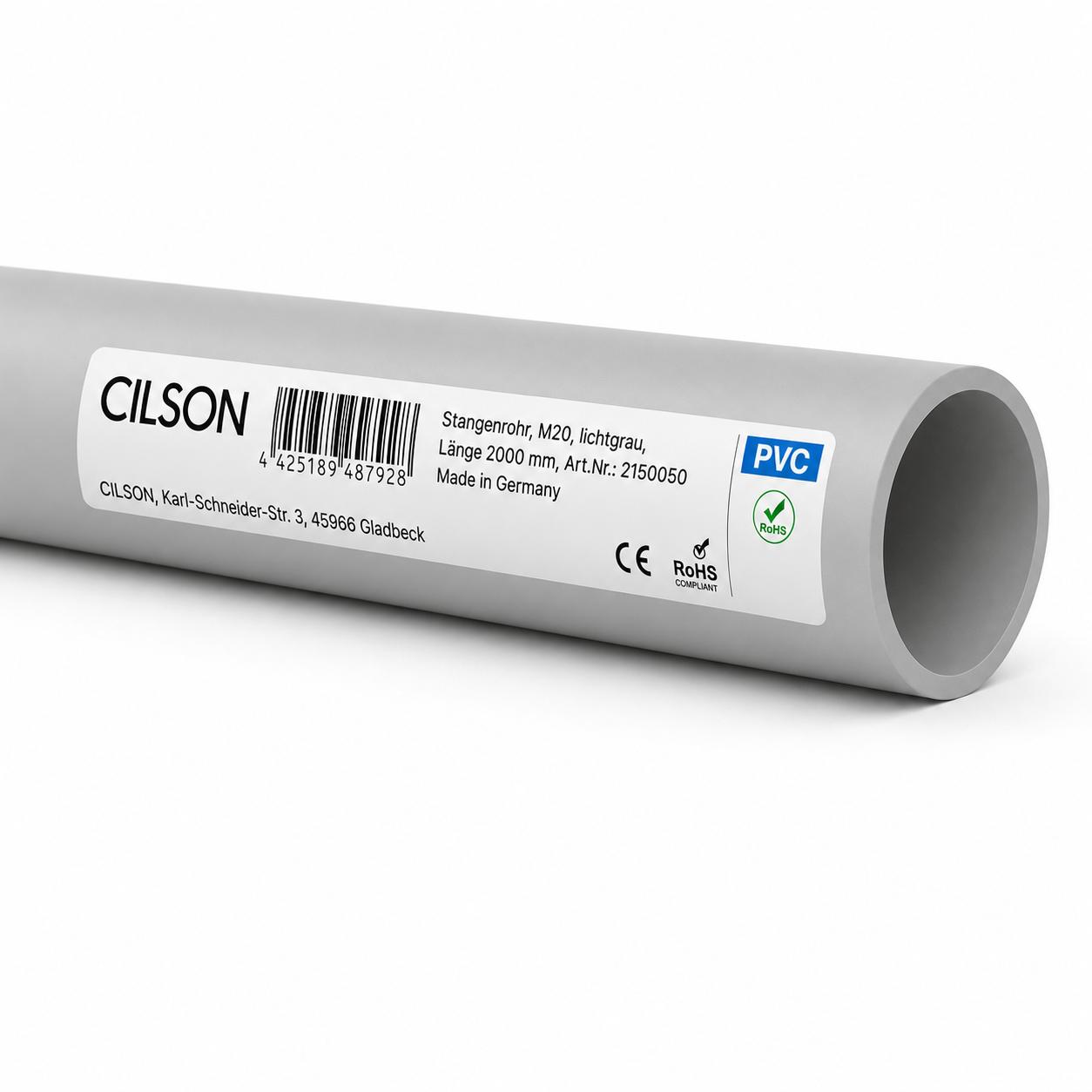 CILSON Elektro-Leerrohr M20 Grau RAL 7035 DIN EN 61386 Made in Germany