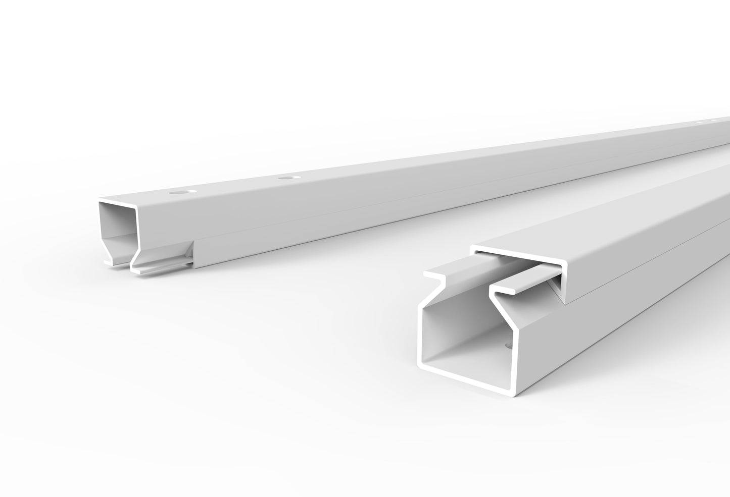 Cable duct with bottom perforation white