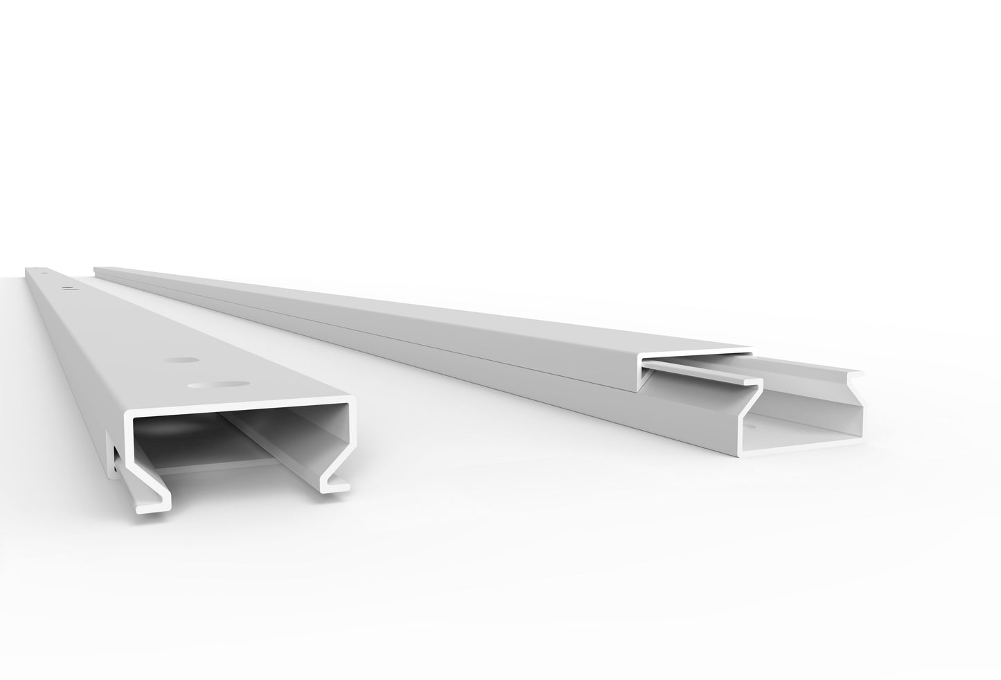Cable duct with bottom perforation white