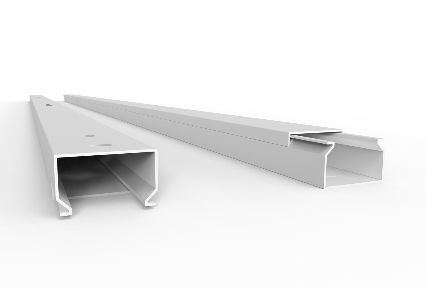 Cable duct with bottom perforation white