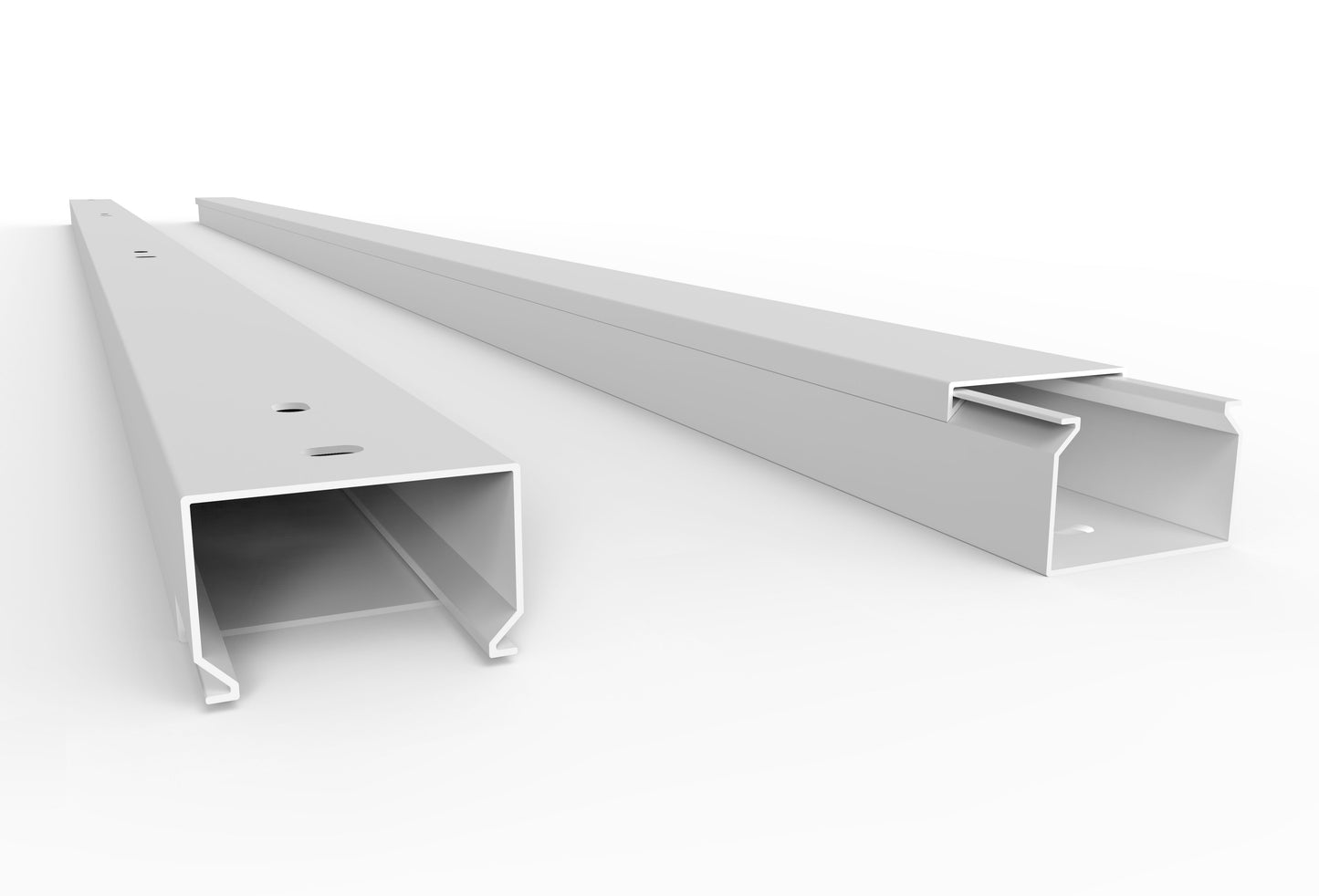 Cable duct with bottom perforation white