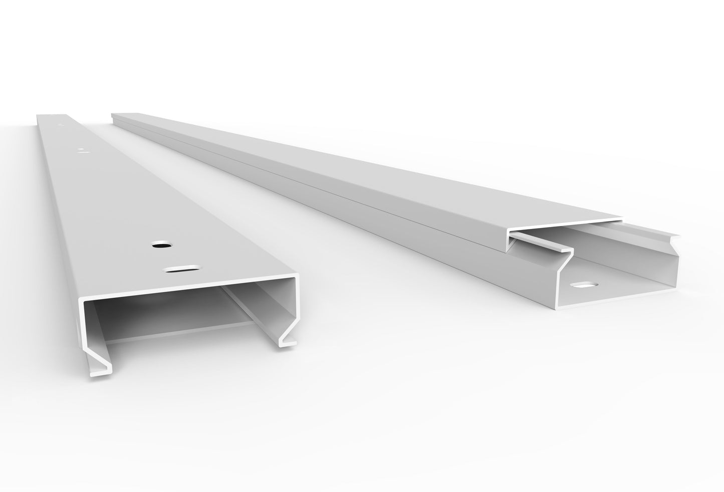 Cable duct with bottom perforation white