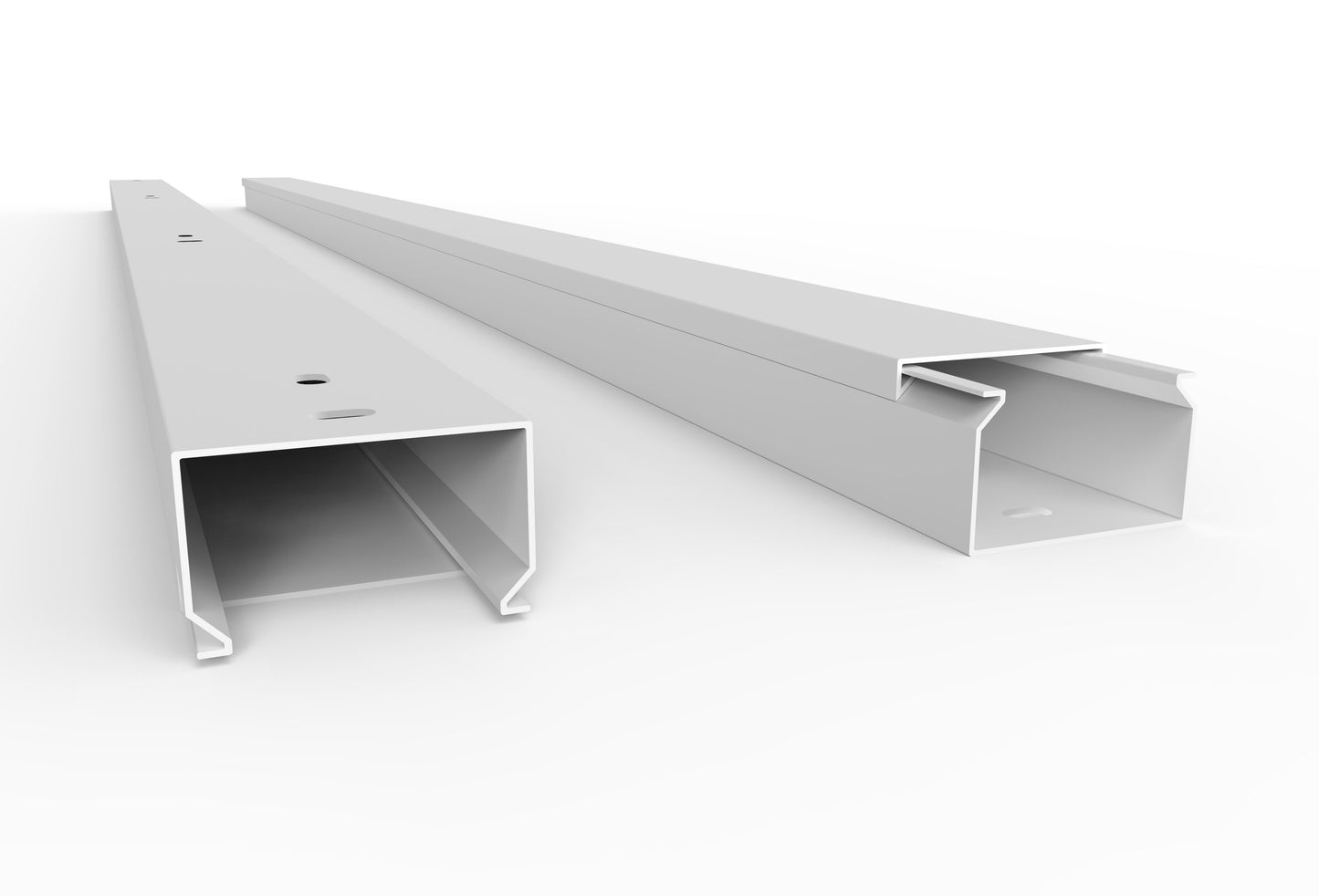 Cable duct with bottom perforation white