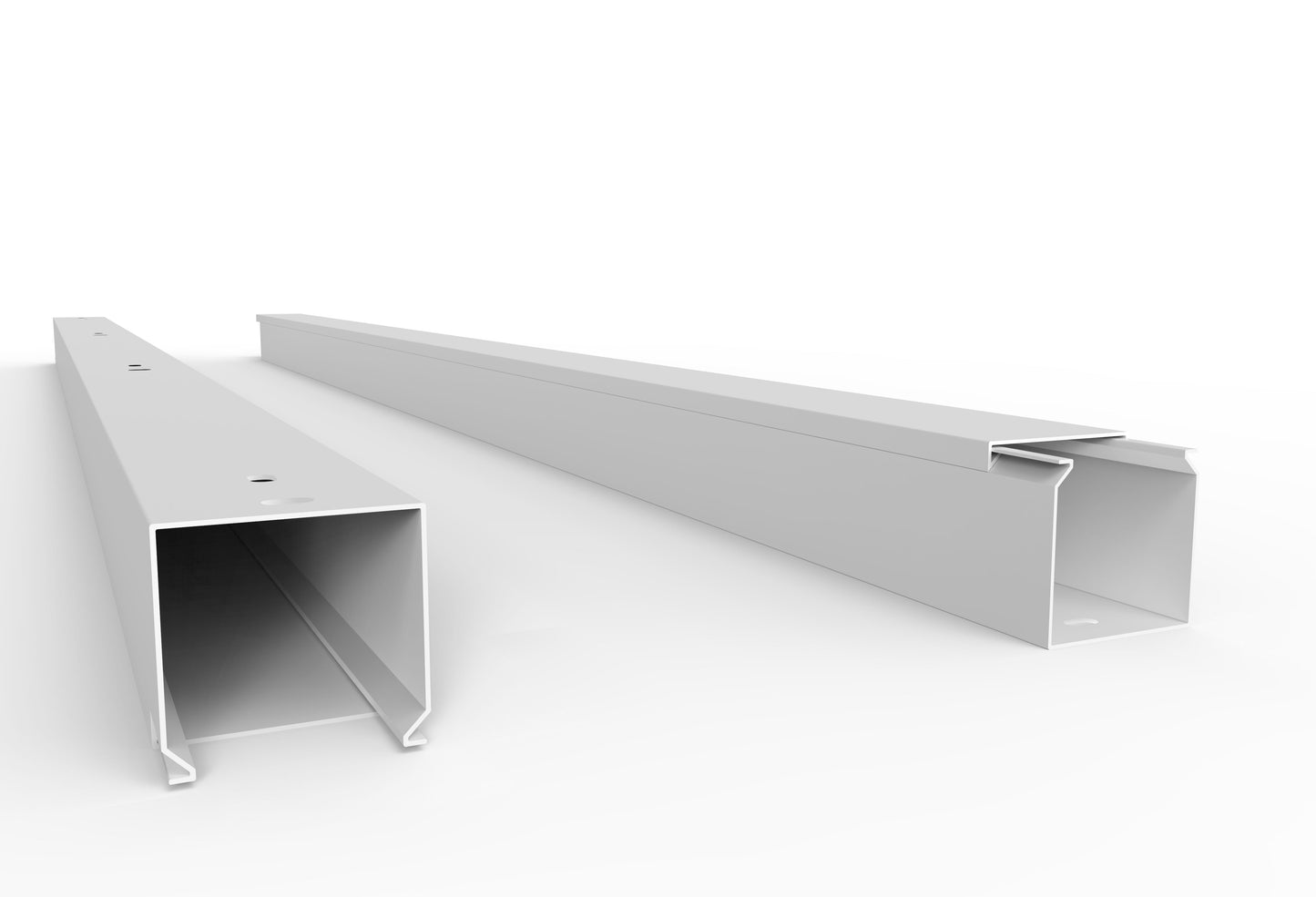 Cable duct with bottom perforation white