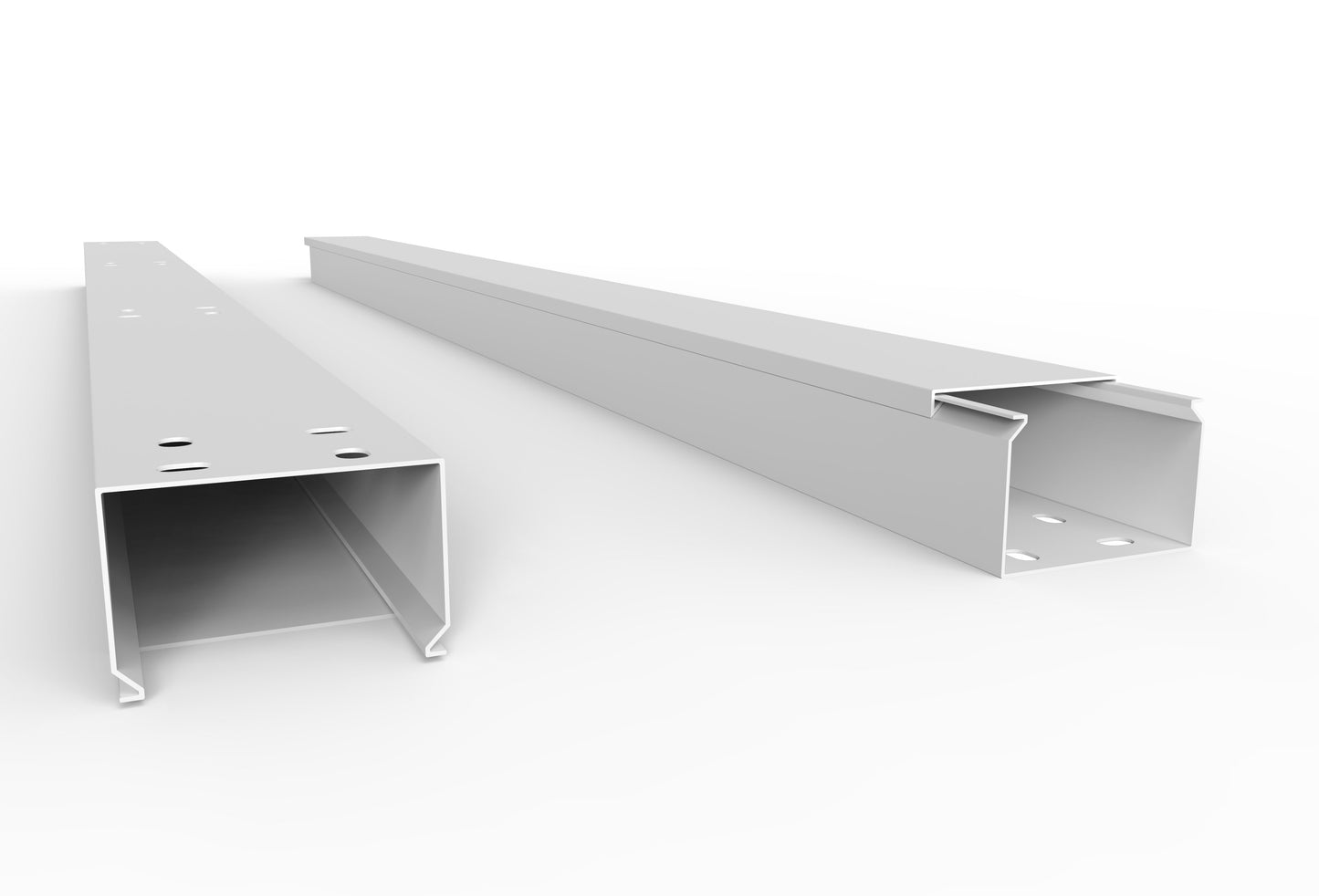 Cable duct with bottom perforation white