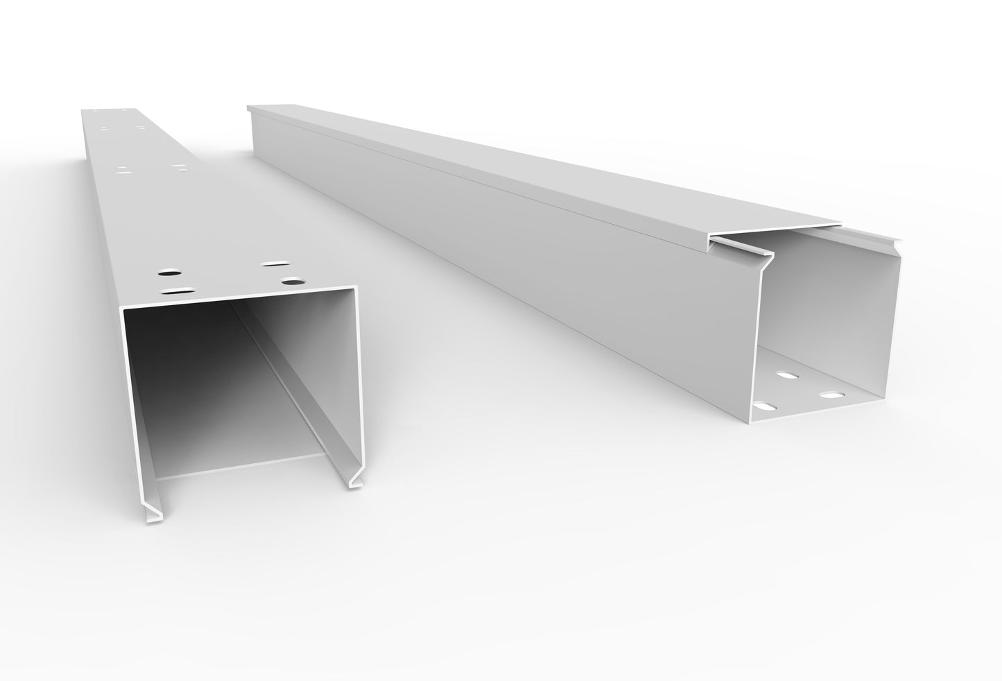 Cable duct with bottom perforation white