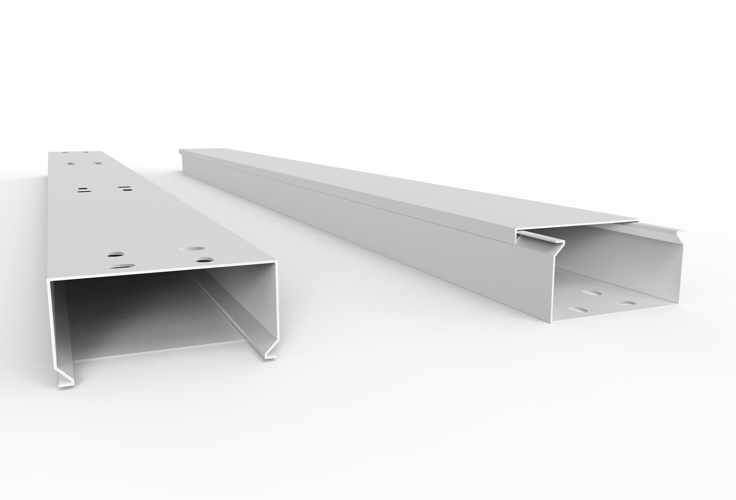 Cable duct with bottom perforation white