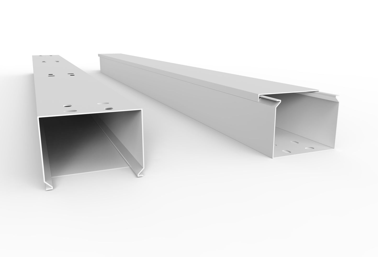 Cable duct with bottom perforation white