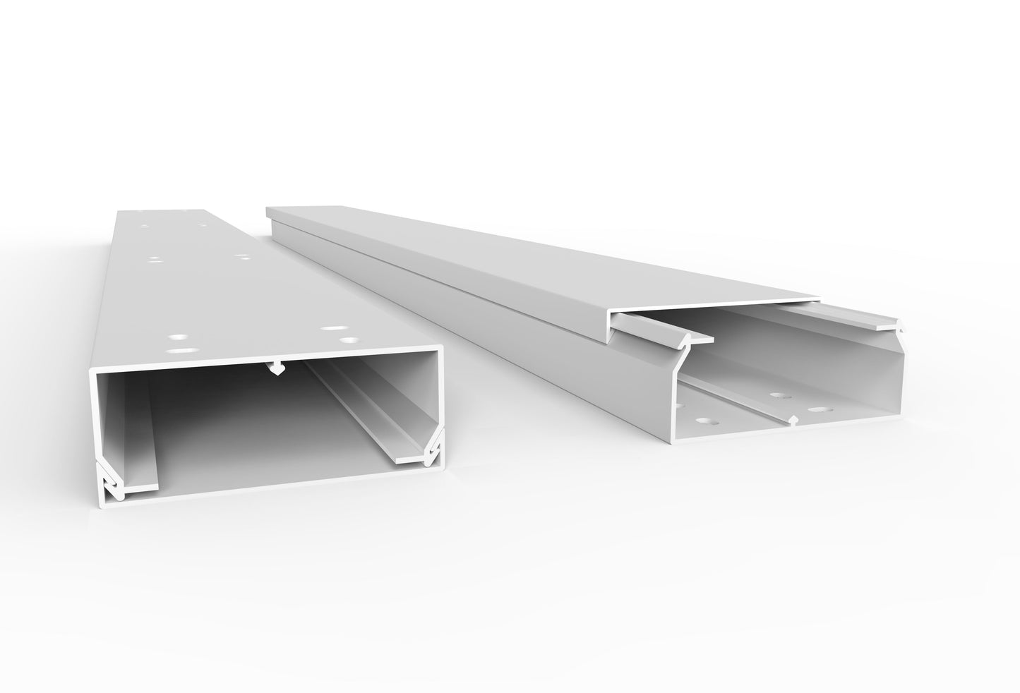 Cable duct with bottom perforation white