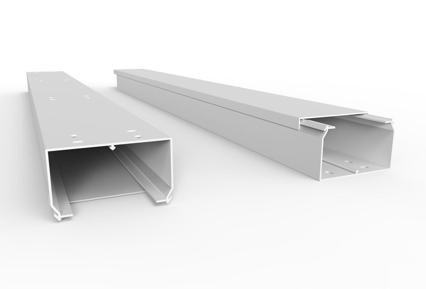 Cable duct with bottom perforation white