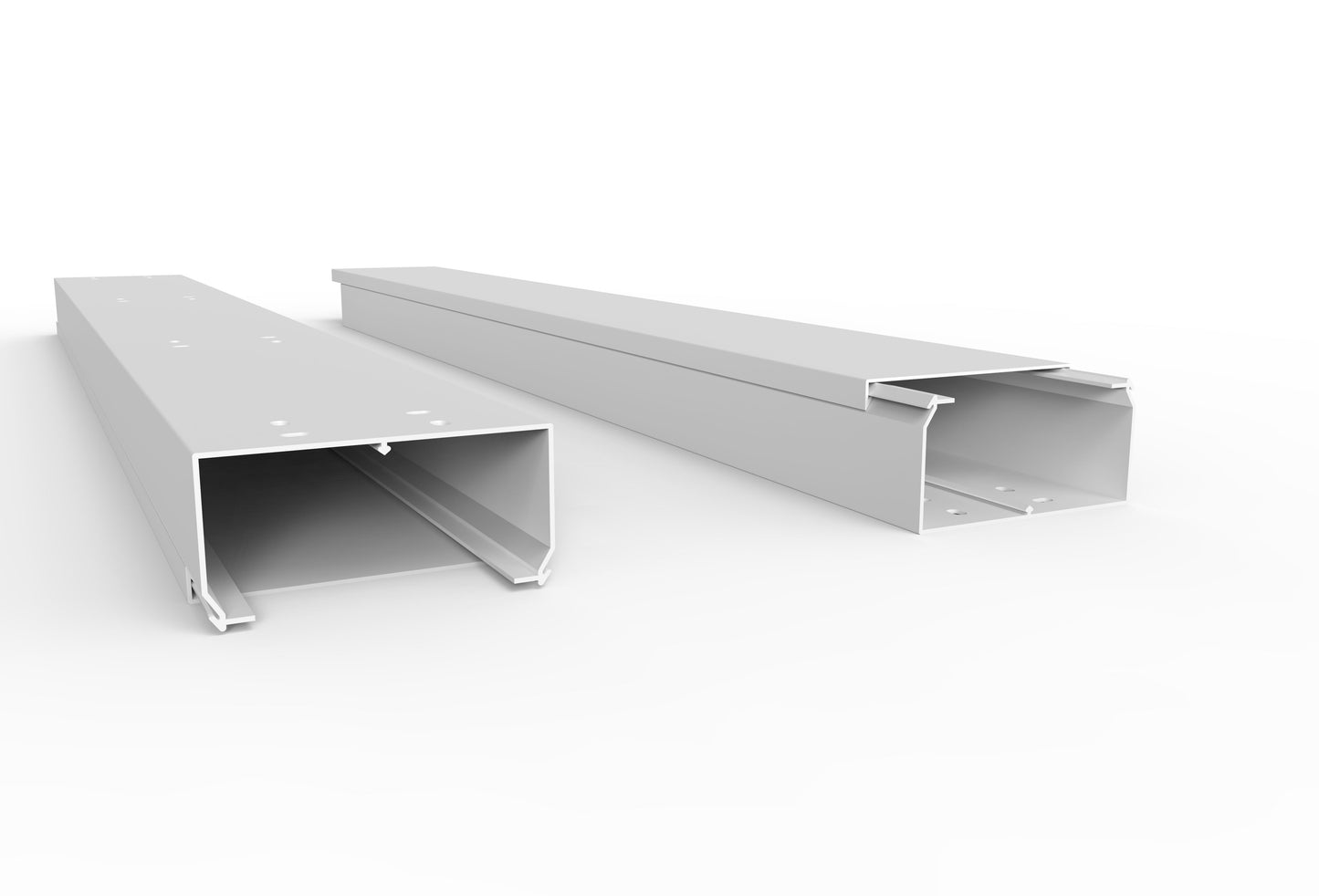Cable duct with bottom perforation white