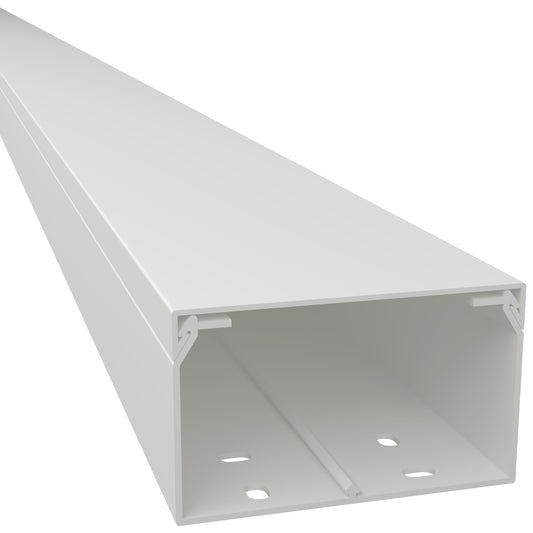 CILSON Kabelkanal 100×60 mm Weiß RAL 9010, PVC, 2 m, mit Bodenlochung und abnehmbarem Deckel – Made in Germany