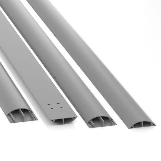 CILSON WDK5012G Art.-Nr. 6800530 Kabelkanal 50 x 12 mm x 2.000 mm - Trittfest, mit Bodenbelochung, Grau RAL 7035