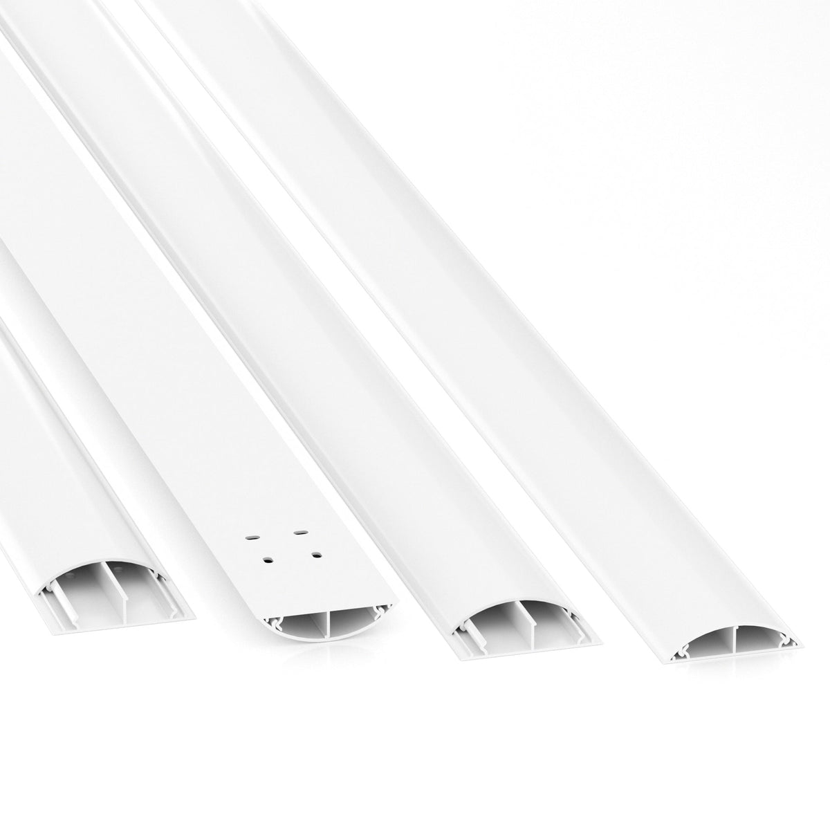 CILSON Kabelkanal 50×12 mm Weiß RAL 9010, trittfest mit Bodenlochung, PVC 2 m – Paket 20 Stangen