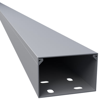 CILSON Kabelkanal 60×40 mm Grau RAL 7035, PVC, 2 m, mit Bodenlochung und abnehmbarem Deckel – Made in Germany