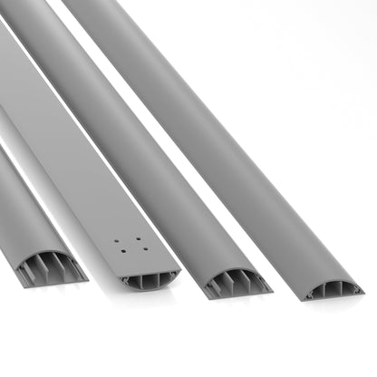 CILSON Kabelkanal 70×20 mm Grau RAL 7035, trittfest mit Bodenlochung, PVC 2 m – Paket 10 Stangen