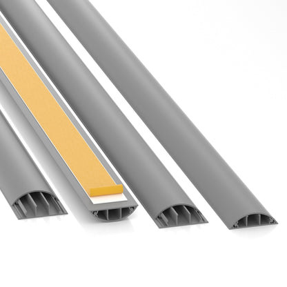 CILSON Kabelkanal 70×20 mm Grau RAL 7035, trittfest, selbstklebend, PVC 2 m – Paket 10 Stangen