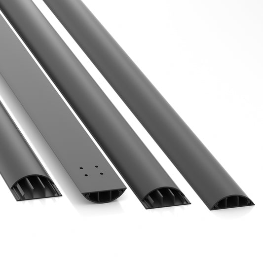 CILSON WDK7020S Art.-Nr. 680050 Kabelkanal 70 x 20 mm x 2.000 mm - Trittfest, mit Bodenbelochung, Schwarz RAL 9005