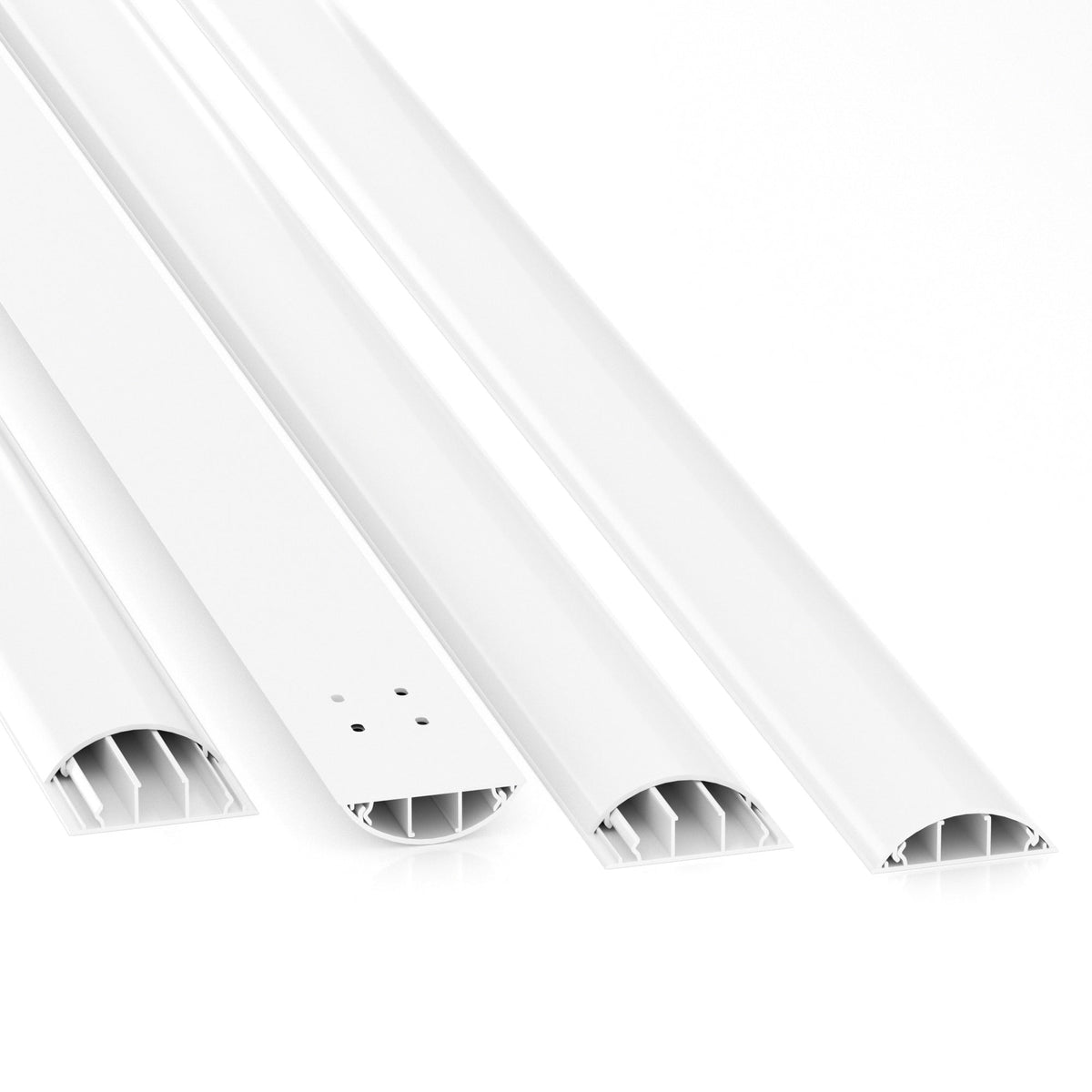 CILSON Kabelkanal 70×20 mm Weiß RAL 9010, trittfest mit Bodenlochung, PVC 2 m – Paket 20 Stangen