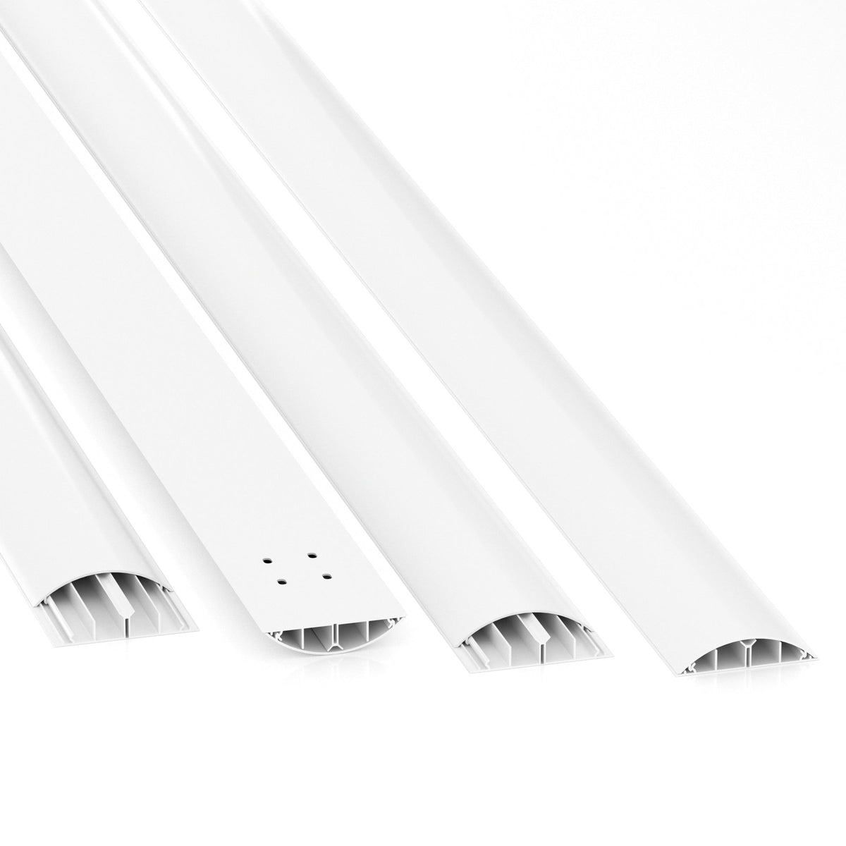 CILSON Kabelkanal 90×20 mm Weiß RAL 9010, trittfest mit Bodenlochung, PVC 2 m – Paket 20 Stangen