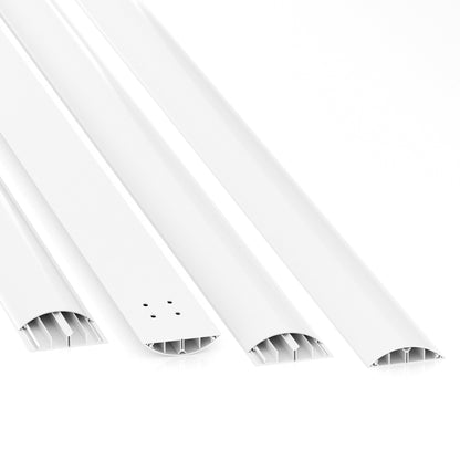 CILSON Kabelkanal 90×20 mm Weiß RAL 9010, trittfest mit Bodenlochung, PVC 2 m – Paket 10 Stangen