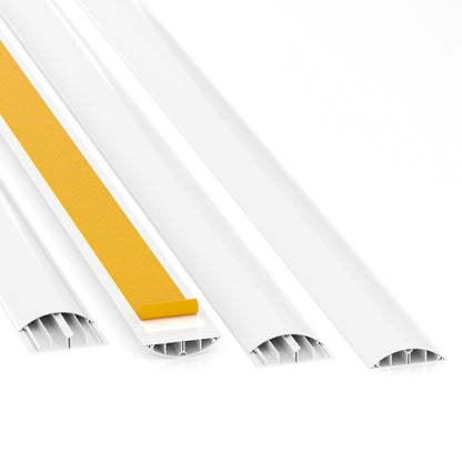 CILSON Kabelkanal 90×20 mm Weiß RAL 9010, trittfest, selbstklebend, PVC 2 m – Paket 20 Stangen