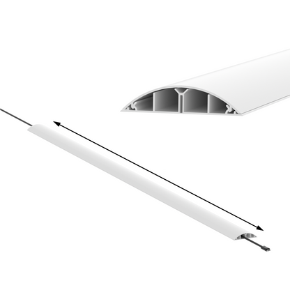 CILSON WDK9020SW Art.-Nr. 6700400 Kabelkanal 90 x 20 mm x 2.000 mm - Trittfest, selbstklebend mit Bodenbelochung, Weiß RAL 9010