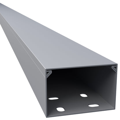 CILSON Kabelkanal 60×40 mm Grau RAL 7035, PVC, 2 m, mit Bodenlochung und abnehmbarem Deckel – Made in Germany – Paket 10 Stangen