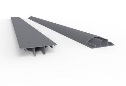 CILSON WDK7020G Art.-Nr. 6800560 Kabelkanal 70 x 20 mm x 2.000 mm - Trittfest, mit Bodenbelochung, Grau RAL 7035