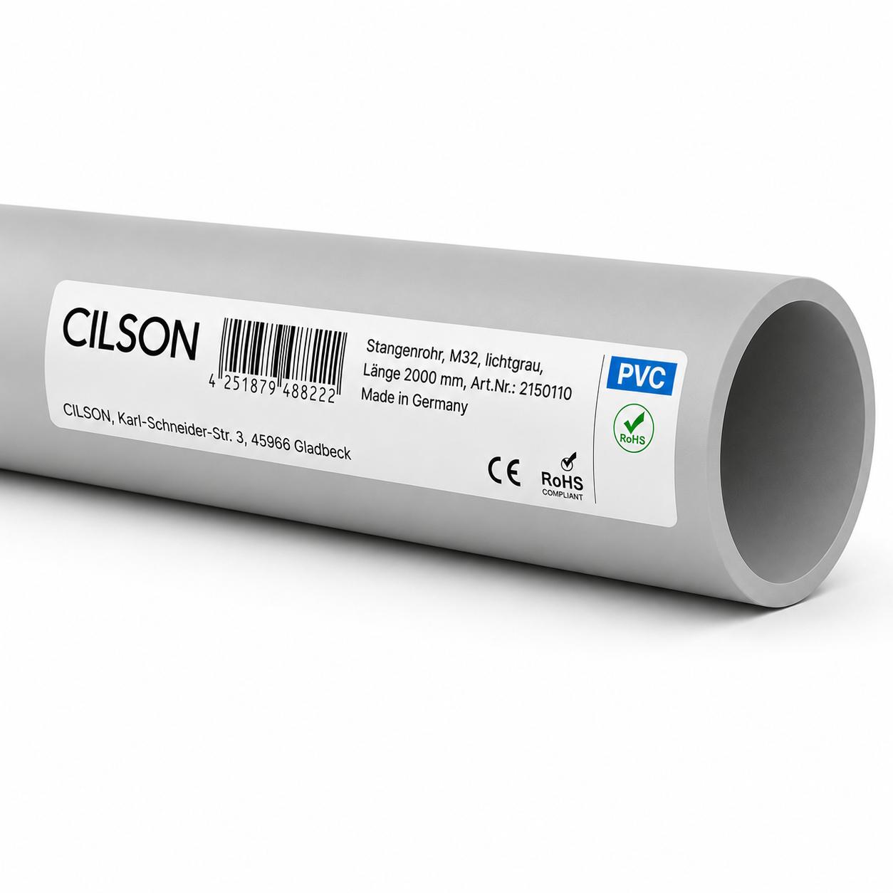 CILSON Elektro-Leerrohr M32 Grau RAL 7035 DIN EN 61386 Made in Germany