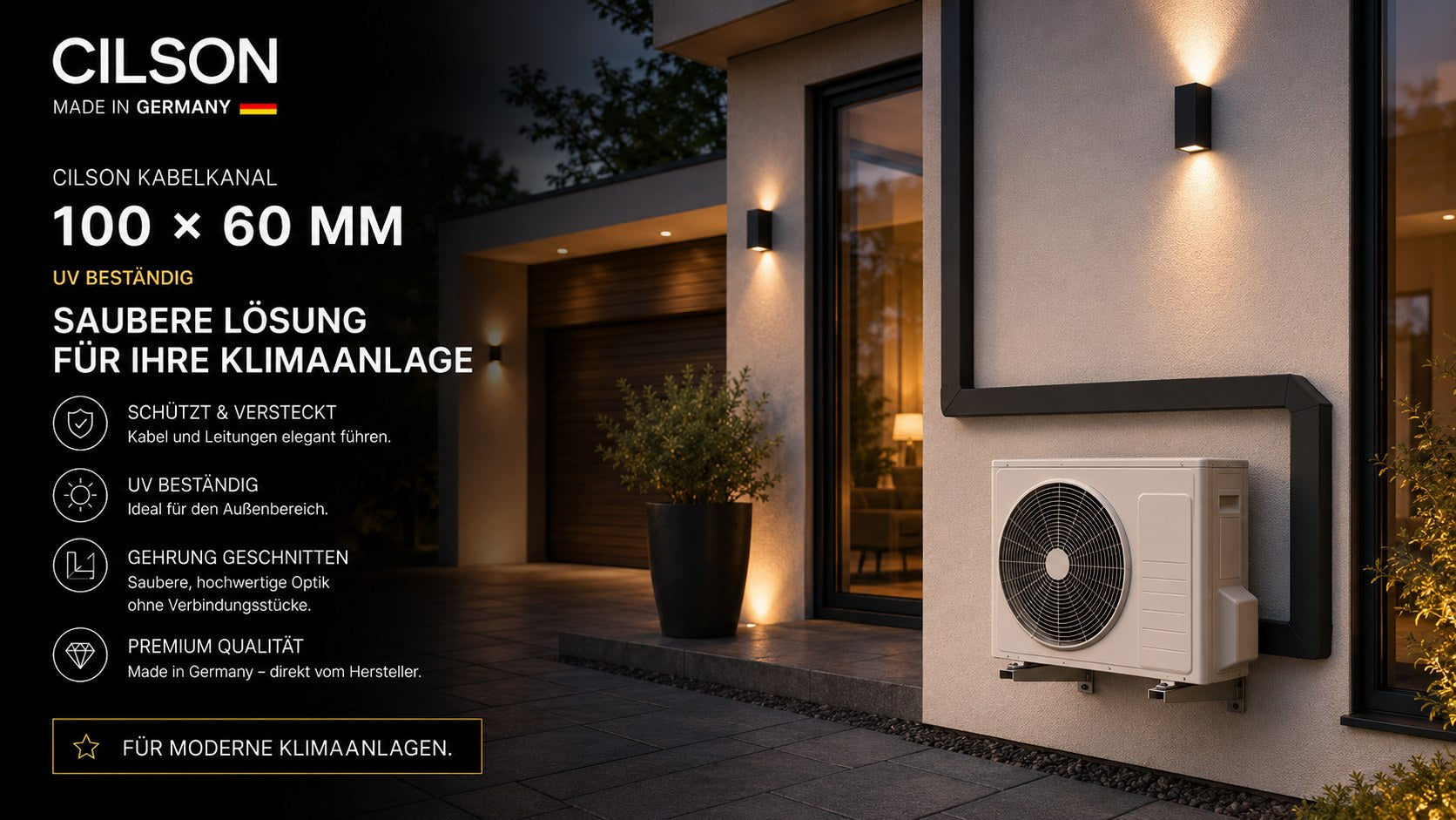 CILSON Kabelkanal 100x60 mm fuer Klimaanlagen