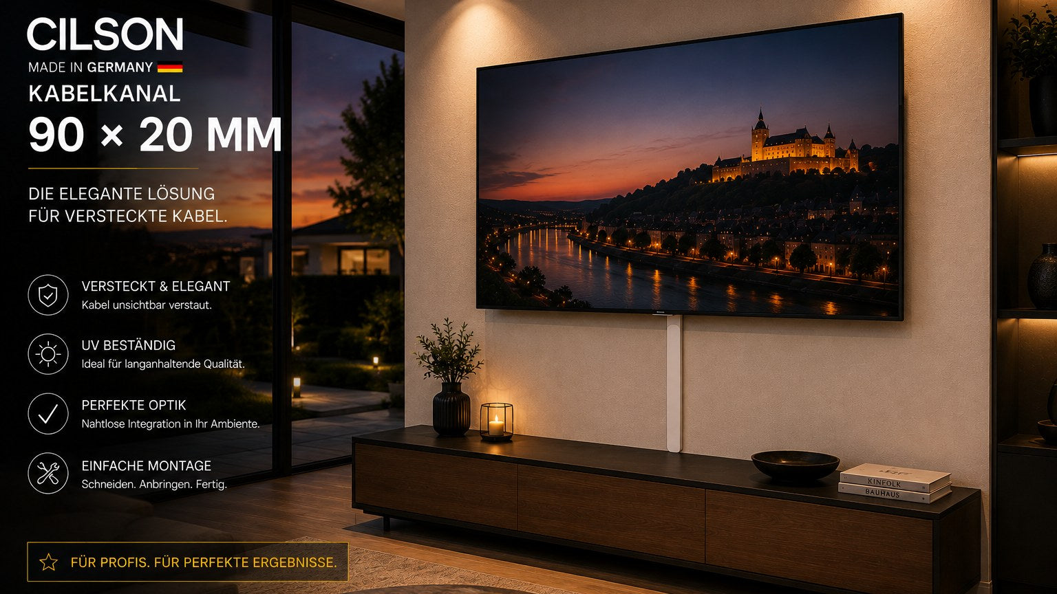 CILSON Kabelkanal fuer TV und Wohnzimmer